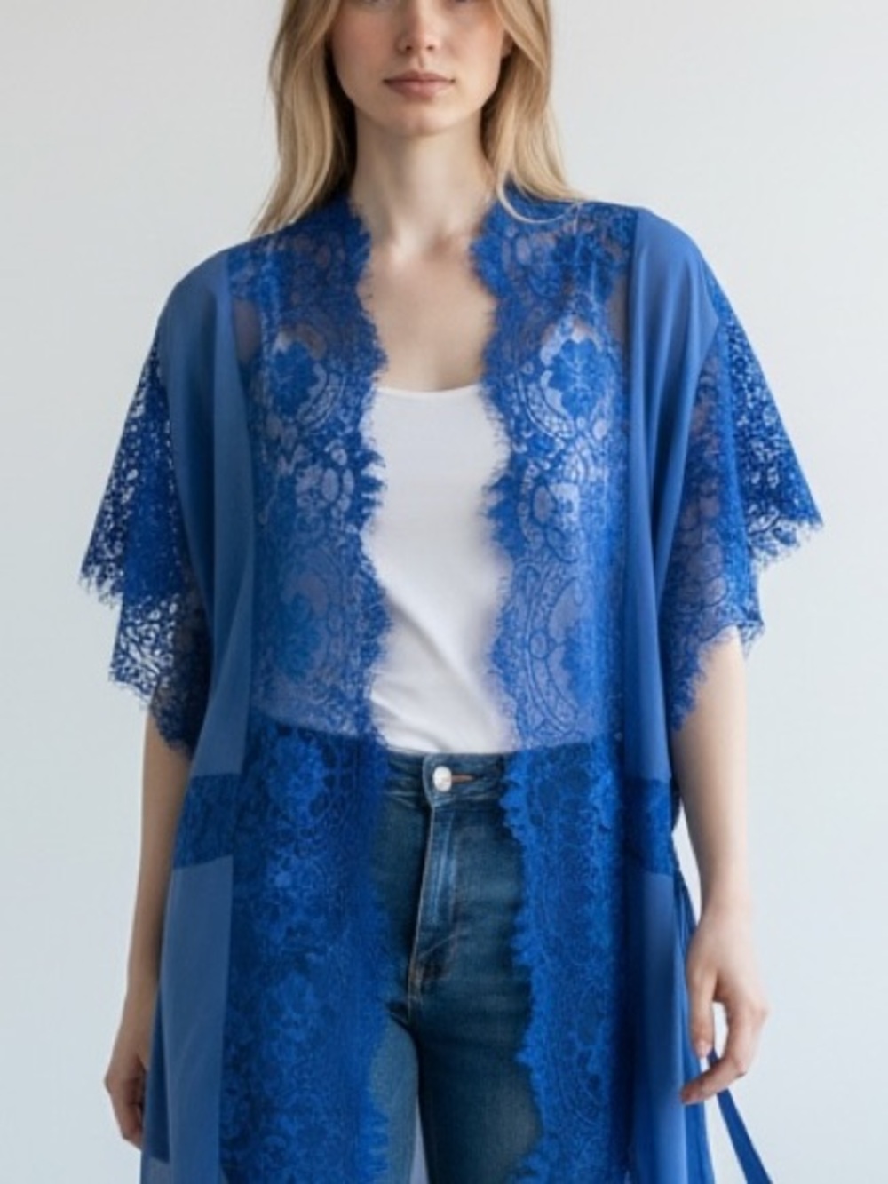 Gold hawk silk kimono WAIST LENGTH